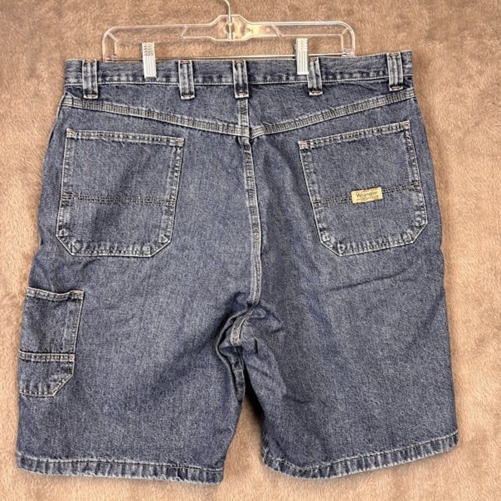 Wrangler Hero Mens Five Star Premium Denim Carpenter Shorts Blue Relaxed Fit 38